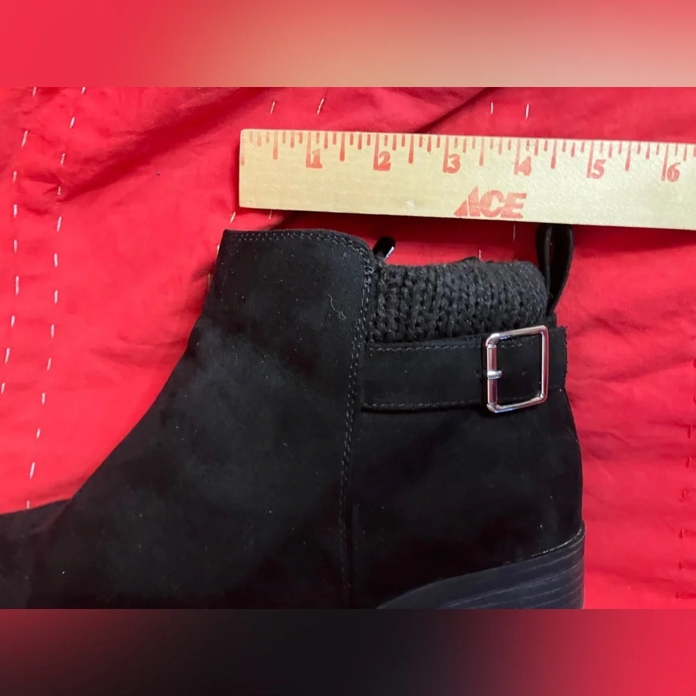 Torrid‎ Sweater Bootie Womens Black Ankle Buckle Outdoor Winter Comfort Wide 8WW